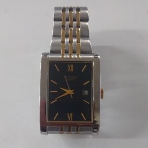 Citizen Black Dial Silver and Gold Watch